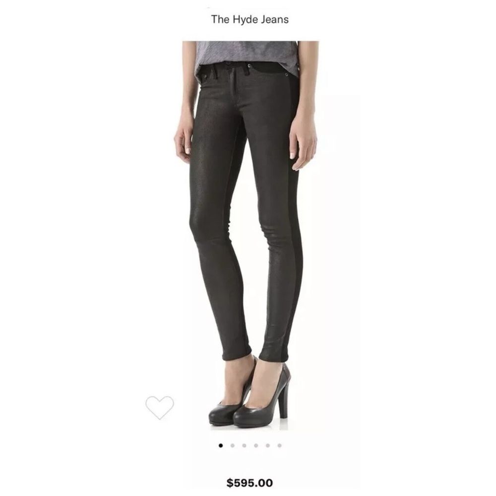 Rag & Bone Hyde Leather Lamb/Denim Skinny Jeans  Size 28
